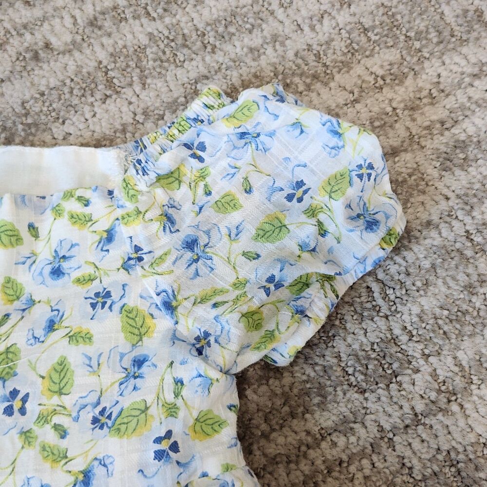 Joie girl's tiered vibrant floral dress blue green size 6 - Picture 6 of 10